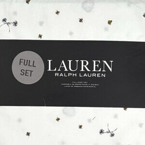 4-pc Ralph Lauren BEES Honey Hive FULL Size Crisp Percale Cotton Sheet Set